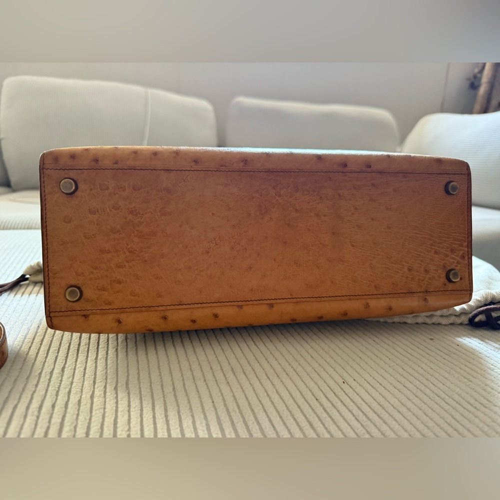 Hermes Cognac Ostrich Leather Kelly 32 - Picture 5 of 16